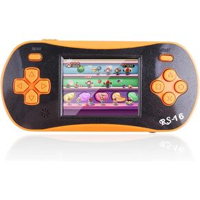 Handheld Game Player for Kids Adults- FAMILY POCKET RS16 Portable Classic Game Controller Built-in 260 Game 2.5 inch LCD Retro Arcade Video Game System Children's Birthday Gift (Blue)