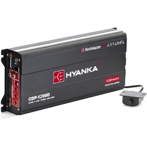 HYANKA CDP-1200D 1-Channel Class D Car Audio Subwoofer Amplifier with Bass Boost - 1200W RMS High Output, 1/2/4 Ohm Stable, Low（RCA） Level Inputs, MOSFET Power Supply Monoblock Car Amp with Remote