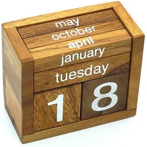 BSIRI Desk Calendar Decor Perpetual Gifts Dad Gifts Mom Office Block Kitchen Home Gifts Monthly Small Planner Family Birthday Calendar Tags Million Years Wood