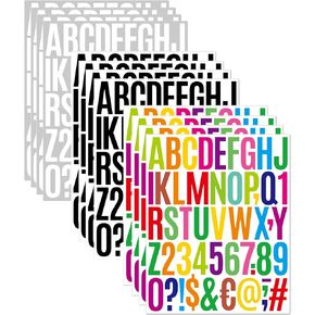 12 Sheets Letter Stickers, 312 PCS Alphabet Stickers Waterproof Alphabet, 2 inch Self Adhesive Letters Kit Mailbox Stickers Vinyl Letter Stickers, Mailbox Labels DIY Crafts Art Making, Notebook