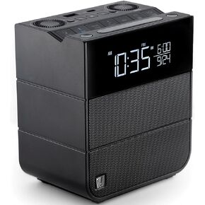 Sound Rise II, SFQ-16: Bedside Alarm Clock Radio & Bluetooth Speaker, with Large Display Screen, FM Radio, Fast USB Charging, and Nature Sound