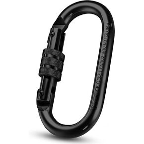 XTEK Climbing Carabiner Clip – UIAA Certified 25 kN 5620 LB, Large Heavy Duty Carabiners for Climbing: Oval-Shape, Screw Locking Steel Caribeener Clips, Hammocks, Hiking, Camping – Durable & Tested