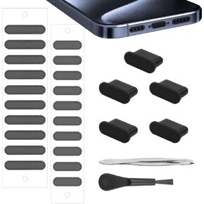 USB C Port Cover for iPhone 15 16 Series, USB C Dust Plug Phone Speaker Cover, Phone Charging Port Cleaner for Samsung Galaxy S23, S22 Ultra S21 FE S20, Note 20 and All Type-C Devices