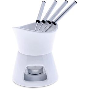 Swissmar Glow 7 Piece Chocolate Fondue Set, White