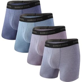 BAMBOO COOL Men’s Underwear Boxer Briefs Soft Comfortable Underwear Boxer Briefs for Men (4 Pack or 7 Pack)