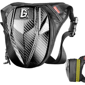 Hard Shell Leg Bag, Thigh Bag with Leg Strap, Crossbody Bag (Adjustable Strap≤55"), Waterproof Zipper, Expandable Storage, Motorcycle Riding