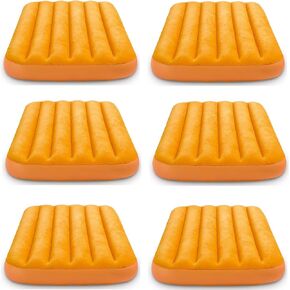 INTEX 66803EP Cozy Kidz Inflatable Airbed: Fiber-Tech – Velvety Soft Surface – Carry Bag Included – Color May Vary – 34.5" x 62" x 7", 6 Pack