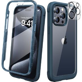 Diaclara Magnetic for iPhone 15 Pro Max Case [Compatible with MagSafe] Built-in Anti-Scratch Screen Protector, Military Drop Proof 15 Pro Max Phone Cover 6.7 inch,Magnetic Storm Blue