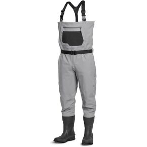 Orvis Clearwater Bootfoot Fly Fishing Waders - Modern Fit Chest Waders with Vulcanized Neoprene Felt Sole Wading Boots, Stone - Large / 12