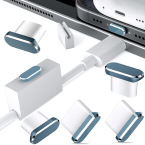 5 Pack USB C Anti Dust Plug for iPhone 16 15 Pro Max Samsung S24 Ultra A53 A54 Galaxy S23 S22, Protector Clip Fixer Type C Charging Port Cover for Google Pixel 9 8 7 7a 6a, USBC Dust Plugs for OnePlus