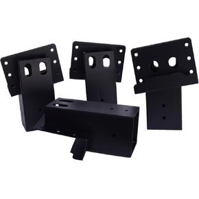 Outdoor Metal Compound Angle Brackets 4x4 for Deer Stand Hunting Blinds, Tree House, Swing Set, Observation Decks, 4 Pack (Black)