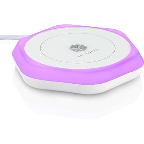 Smart Beverage Heating Plate Candle Wax Cup Warmer Electric Thermostat Coaster for Hot Coffee Milk Tea Water Cocoa Desk Home Office Use (R1 Black)