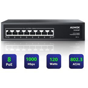 18-Port Ethernet Gigabit PoE Switch, 16-Port PoE with 2 Uplink Gigabit Ports, 250W Built-in Power, Metal Casing and 19-inch Rackmount, Traffic Optimization, Plug and Play, Unmanaged(SG518P)