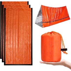 3PCS Emergency Sleeping Bags for Survival Sleeping Bag, Survival Bivy Sack, Emergency Thermal Sleeping Bag, Portable Emergency Blankets Survival Bag, Suitable for Outdoor Survival, Camping