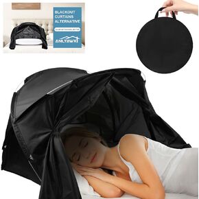 Large Blackout Bed Tent The Perfect Blackout Curtain Alternative - Drug-Free Sleep Aid Deep Sleep - Lightweight Indoor Tent Bed with Fast-Blackout Curtains and Privacy