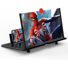 20" Screen Magnifier for Cell Phone – 3D HD Magnifing Screen Enlarger Projector for Movies Videos and Gaming – Foldable Mobile Phone Stand Holder with Screen Amplifier–Compatible with All Phones