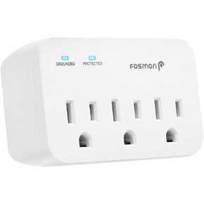 Fosmon Refrigerator Surge Protector, 3 Outlet Heavy Duty Appliance Surge Protector with High Joules for Fridge, Microwave, Washing Machine, Garage Door, 1200J, 1875 Watts, 3 Prong, ETL Listed
