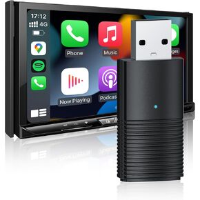 Wireless CarPlay Adapter for Apple, Plug and Play Low Latency Mini Car Play Dongle Converts Wired to Wireless, Auto-Connect for Cars with OEM Wired Carplay from 2016 and iOS 10+ (Black)