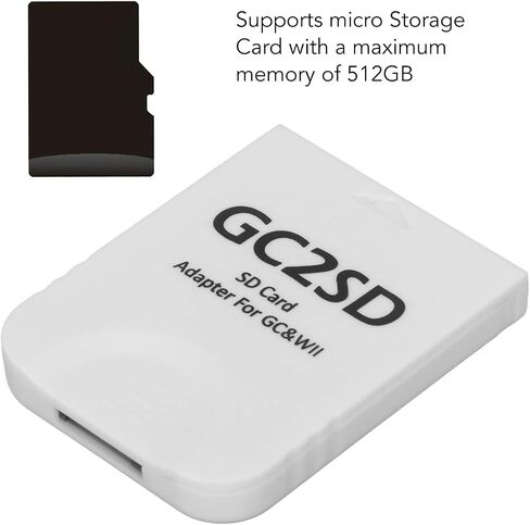 محول تخزين ممتاز ASHATA GC2SD لجهاز Wii، محول محول عصا الذاكرة الرئيسية لجهاز Wii لوحدة تحكم ألعاب GC، محول ذاكرة وحدة تحكم الألعاب المحمولة للتوصيل والتشغيل (أبيض) in Kuwait