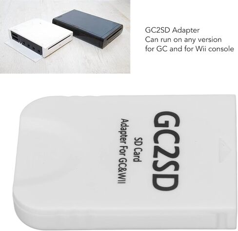 محول تخزين ممتاز ASHATA GC2SD لجهاز Wii، محول محول عصا الذاكرة الرئيسية لجهاز Wii لوحدة تحكم ألعاب GC، محول ذاكرة وحدة تحكم الألعاب المحمولة للتوصيل والتشغيل (أبيض) in Kuwait