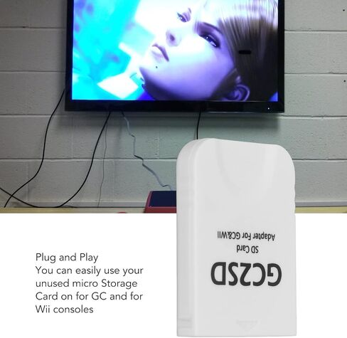 محول تخزين ممتاز ASHATA GC2SD لجهاز Wii، محول محول عصا الذاكرة الرئيسية لجهاز Wii لوحدة تحكم ألعاب GC، محول ذاكرة وحدة تحكم الألعاب المحمولة للتوصيل والتشغيل (أبيض) in Kuwait