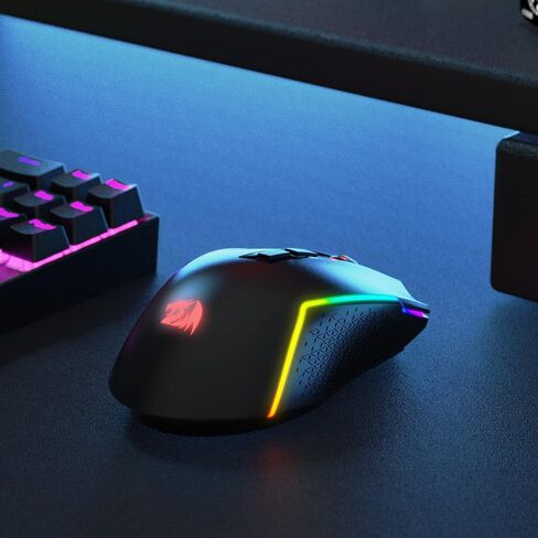 Redragon M693 Wireless Gaming Mouse, 8000 DPI Wired/Wireless Gamer Mouse w/ 3-Mode Connection, BT & 2.4G Wireless, 7 Macro Buttons, Reliable Power Capacity for PC/Mac/Laptop in Saudi Arabia
