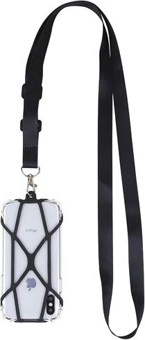 Gear Beast Universal Crossbody Cell Phone Lanyard Compatible with iPhone, Galaxy & Most Smartphones, Phone Case Holder & Cross Body Strap Black in Saudi Arabia