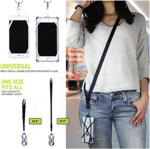 Gear Beast Universal Crossbody Cell Phone Lanyard Compatible with iPhone, Galaxy & Most Smartphones, Phone Case Holder & Cross Body Strap Black in Saudi Arabia
