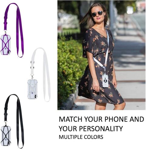 Gear Beast Universal Crossbody Cell Phone Lanyard Compatible with iPhone, Galaxy & Most Smartphones, Phone Case Holder & Cross Body Strap Black in Saudi Arabia