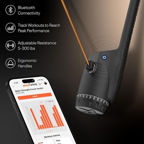 MAXPRO Fitness: Cable Home Gym | As Seen on Shark Tank | Versatile, Portable, Bluetooth Connected | Strength, HIIT, Cardio, Plyometric, Powerful 5-300lbs Resistance in Kuwait