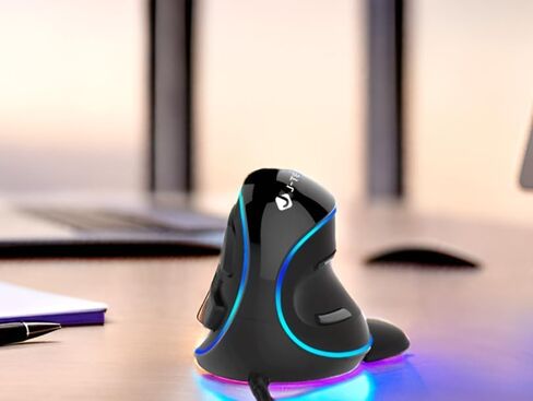 ماوس USB رأسي سلكي رقمي مريح من J-Tech مع حساسية قابلة للتعديل (600/1000/1600 نقطة لكل بوصة)، قدرة تحمل التمرير، مسند راحة اليد قابل للإزالة وأزرار الإبهام [V628] in Saudi Arabia