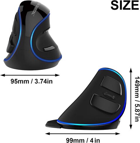 ماوس USB رأسي سلكي رقمي مريح من J-Tech مع حساسية قابلة للتعديل (600/1000/1600 نقطة لكل بوصة)، قدرة تحمل التمرير، مسند راحة اليد قابل للإزالة وأزرار الإبهام [V628] in Saudi Arabia