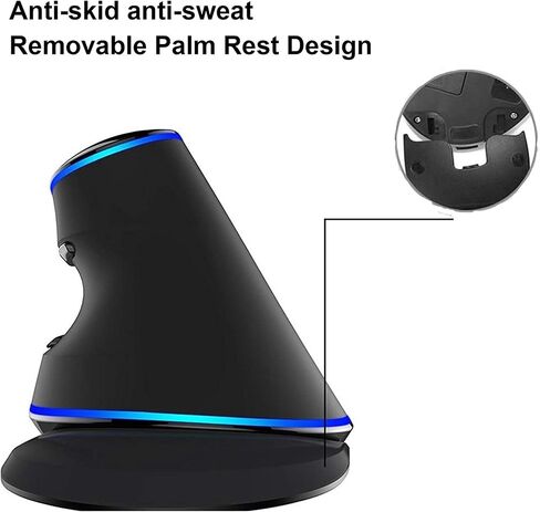 ماوس USB رأسي سلكي رقمي مريح من J-Tech مع حساسية قابلة للتعديل (600/1000/1600 نقطة لكل بوصة)، قدرة تحمل التمرير، مسند راحة اليد قابل للإزالة وأزرار الإبهام [V628] in Saudi Arabia