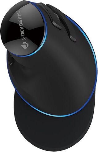 ماوس USB رأسي سلكي رقمي مريح من J-Tech مع حساسية قابلة للتعديل (600/1000/1600 نقطة لكل بوصة)، قدرة تحمل التمرير، مسند راحة اليد قابل للإزالة وأزرار الإبهام [V628] in Saudi Arabia