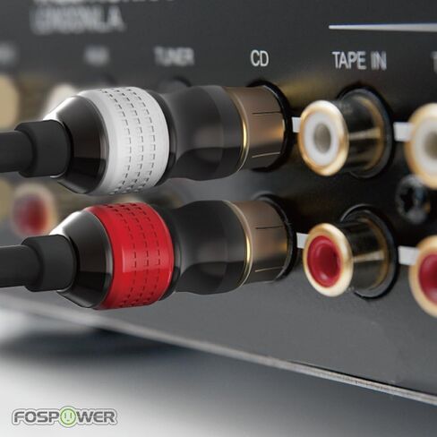FosPower 3.5mm to RCA Cable (10FT), RCA Audio Cable 24K Gold Plated Male to Male Stereo Aux Cord [Left/Right] Y Splitter Adapter Step Down Design in Kuwait