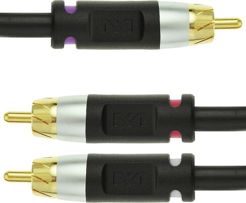 Mediabridge™ Ultra Series RCA Y-Adapter (8 Feet) - 1-Male to 2-Male for Digital Audio or Subwoofer - Dual Shielded with RCA to RCA Gold-Plated Connectors - Black - (Part# CYA-1M2M-8B) in Saudi Arabia