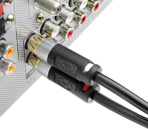 Mediabridge™ Ultra Series RCA Y-Adapter (8 Feet) - 1-Male to 2-Male for Digital Audio or Subwoofer - Dual Shielded with RCA to RCA Gold-Plated Connectors - Black - (Part# CYA-1M2M-8B) in Saudi Arabia