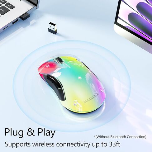 memzuoix 2.4G LED ماوس لاسلكي، ماوس مريح قابل لإعادة الشحن مع غطاء قابل للفصل، ماوس كمبيوتر بصري محمول 1200 نقطة في البوصة مع جهاز استقبال USB للكمبيوتر المحمول والكمبيوتر الشخصي وسطح المكتب وماك بوك، 5 أزرار in Kuwait