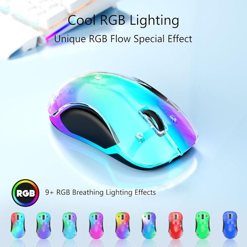 memzuoix 2.4G LED ماوس لاسلكي، ماوس مريح قابل لإعادة الشحن مع غطاء قابل للفصل، ماوس كمبيوتر بصري محمول 1200 نقطة في البوصة مع جهاز استقبال USB للكمبيوتر المحمول والكمبيوتر الشخصي وسطح المكتب وماك بوك، 5 أزرار in Kuwait