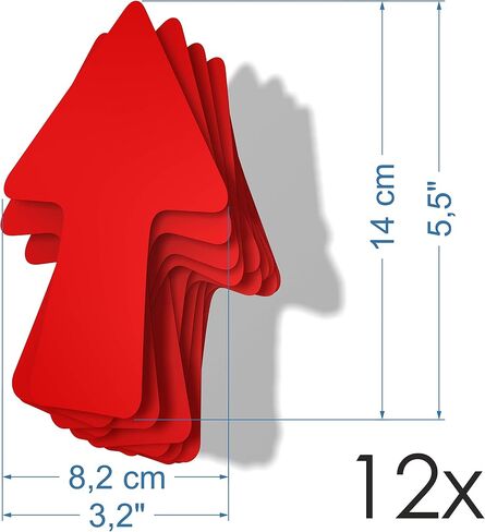 12 Arrows - Red - Signage and Orientation Stickers - Indoor and Outdoor - Directions, Arrow Path, Directions in Kuwait