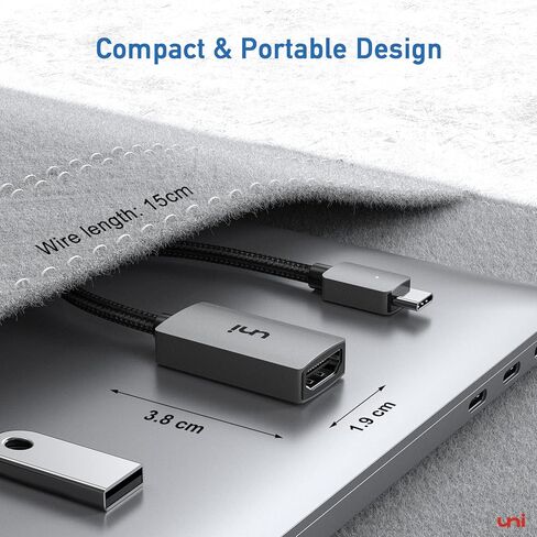uni USB C to HDMI Adapter 4K, High Speed HDMI to USB-C Adapter, Type C (Thunderbolt 3/4) HDMI Converter Compatible with MacBook Pro/Air, Chromebook, XPS, Surface, iPhone 15 Pro/Max, Galaxy S23 in Saudi Arabia