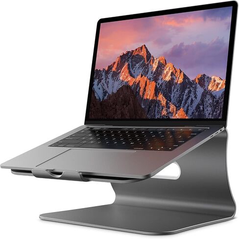 حامل الكمبيوتر المحمول Bestand، حامل كمبيوتر تبريد من الألومنيوم وحامل لجهاز MacBook Air/Pro، وأجهزة الكمبيوتر المحمولة، فضي (براءة اختراع) in Kuwait