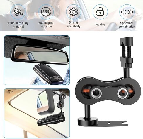SDSACZMU Radar Detector Mount,Aluminum Rearview Mirror Rod Radar Bracket | For Escort Max360c,Max 3, X IXc,Redline EX Beltronics Cobra DualPro GT 360 Radar Detector,with EZ Magnet Connection Base in Kuwait