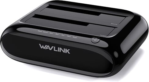 محطة إرساء محرك الأقراص الصلبة WAVLINK Dual Bay - USB 3.0 إلى SATA I/II/III لـ 2.5 بوصة و3.5 بوصة HDD/SSD مع إطار ثابت، تدعم وظيفة النسخ/النسخ دون اتصال بالإنترنت، وتدعم 2x20 تيرابايت مع UASP 6 جيجابت في الثانية - أسود in Saudi Arabia