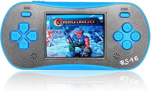 Handheld Game Player for Kids Adults- FAMILY POCKET RS16 Portable Classic Game Controller Built-in 260 Game 2.5 inch LCD Retro Arcade Video Game System Children's Birthday Gift (Blue) in Saudi Arabia