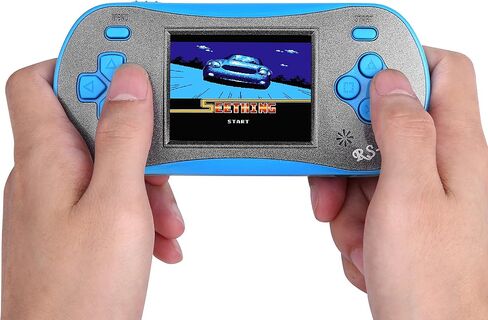 Handheld Game Player for Kids Adults- FAMILY POCKET RS16 Portable Classic Game Controller Built-in 260 Game 2.5 inch LCD Retro Arcade Video Game System Children's Birthday Gift (Blue) in Saudi Arabia