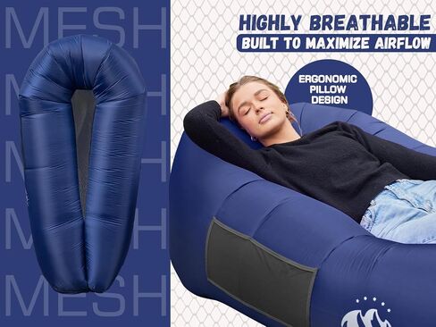 WEKAPO Inflatable Couch - Perfect for Beach, Outdoors, Festivals, & Indoors - Lightweight Lounger for Relaxing Anywhere - Air Pump not Included - Ideal for Movie Night, Camping, and Travel Comfort in Saudi Arabia