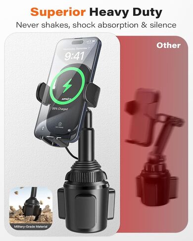 APPS2Car Universal Car Cup Phone Holder | Quick Extension Long Arm | 360° Swivel | Adjustable for iPhone, Samsung, Google, and All Smartphones | Stable & No Shake Design in Kuwait