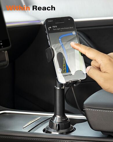 APPS2Car Universal Car Cup Phone Holder | Quick Extension Long Arm | 360° Swivel | Adjustable for iPhone, Samsung, Google, and All Smartphones | Stable & No Shake Design in Kuwait