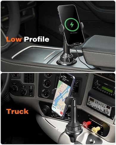 APPS2Car Universal Car Cup Phone Holder | Quick Extension Long Arm | 360° Swivel | Adjustable for iPhone, Samsung, Google, and All Smartphones | Stable & No Shake Design in Kuwait